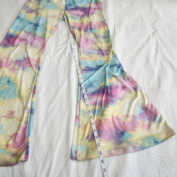 Hot Kiss Multicolor Tie-Dye Kids Flared Pants - Picture 4 of 7